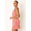 Petal & Pup Womens Melody Plisse Halter Mini Dress(Coral)