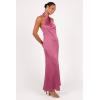 Petal & Pup Women’s Mila Halterneck Maxi Dress(Dark Rose)