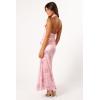 Petal & Pup Women’s Mila Halterneck Maxi Dress(Pink Floral)