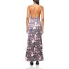 Petal & Pup Women’s Mila Halterneck Maxi Dress(Steel Gray Floral)