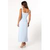 Petal & Pup Women’s Nadea Faux Wrap Maxi Dress(Blue)