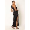 Petal & Pup Women’s Nadia One Shoulder Maxi Dress(Black)