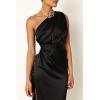 Petal & Pup Women’s Nadia One Shoulder Maxi Dress(Black)