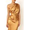Petal & Pup Women’s Nadia One Shoulder Maxi Dress(Bronze)