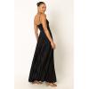 Petal & Pup Womens Naira Pleated Maxi Dress(Black)