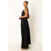 Petal & Pup Womens Naira Pleated Maxi Dress(Black)