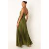 Petal & Pup Womens Naira Pleated Maxi Dress(Palm Green)
