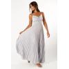 Petal & Pup Womens Naira Pleated Maxi Dress(Silver)