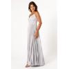Petal & Pup Womens Naira Pleated Maxi Dress(Silver)