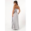 Petal & Pup Womens Naira Pleated Maxi Dress(Silver)