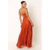 Petal & Pup Womens Naira Pleated Maxi Dress(Sunset Orange)