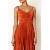 Petal & Pup Womens Naira Pleated Maxi Dress(Sunset Orange)