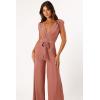 Petal & Pup Womens Nora Wide Leg Jumpsuit(Dusty Rose)