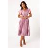 Petal & Pup Womens Nova Flutter Sleeve Midi Dress(Dusty Rose)