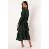 Petal & Pup Women’s Pippa Long Sleeve Midi Dress(Emerald)