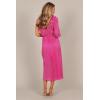 Petal & Pup Womens Pontee One Shoulder Pleated Midi Dress(Orchid)