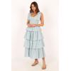 Petal & Pup Women’s Raphael Tiered Maxi Dress(Blue)