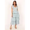Petal & Pup Women’s Raphael Tiered Maxi Dress(Blue)