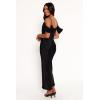 Petal & Pup Womens Reyna Off Shoulder Maxi Dress(Black)