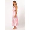 Petal & Pup Womens Rori Ruffle Maxi Dress(Pink Floral)