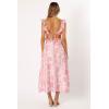 Petal & Pup Womens Rori Ruffle Maxi Dress(Pink Floral)