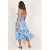 Petal & Pup Women’s Rose Midi Dress(Blue/White)