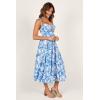 Petal & Pup Women’s Rose Midi Dress(Blue/White)