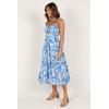 Petal & Pup Women’s Rose Midi Dress(Blue/White)