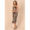 Petal & Pup Women’s Saga Cut Out Midi Dress(Black Floral)
