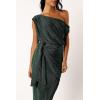 Petal & Pup Womens Santiago Off Shoulder Midi Dress(Emerald)
