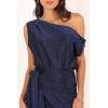 Petal & Pup Womens Santiago Off Shoulder Midi Dress(Midnight Blue)