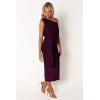 Petal & Pup Womens Santiago Off Shoulder Midi Dress(Purple)