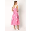 Petal & Pup Women’s Sarelle Midi Dress(Hot Pink)