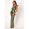 Petal & Pup Women’s Selma Off Shoulder Maxi Dress(Olive)