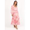 Petal & Pup Womens Sharine Long Sleeve Dress(Pink Floral)