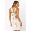 Petal & Pup Women’s Tai Bow Back Mini Dress(White Floral)