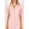 Petal & Pup Women’s Tallie Button Up Mini Dress(Pink)