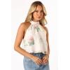 Petal & Pup Women’s Willa Halterneck Top(White Floral)