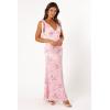 Petal & Pup Womens Xavier Bow Shoulder Maxi Dress(Pink Floral)