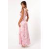 Petal & Pup Womens Xavier Bow Shoulder Maxi Dress(Pink Floral)