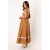Petal & Pup Women’s Yana Maxi Dress(Tan White)
