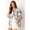 Petal & Pup Womens Zayd Button Up Shirt(Navy)