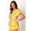 Petal & Pup womens Georgina Tie Waist Romper(Yellow)
