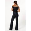 Petal & Pup womens Heather One Shoulder Jumpsuit(Navy)