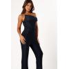 Petal & Pup womens Heather One Shoulder Jumpsuit(Navy)