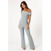 Petal & Pup womens Heather One Shoulder Jumpsuit(Sage)