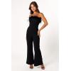 Petal & Pup womens Louise Feather Trim Jumpsuit(Black)