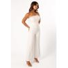 Petal & Pup womens Louise Feather Trim Jumpsuit(White)