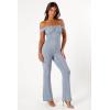Petal & Pup womens Sharnie Off Shoulder Jumpsuit(Blue)