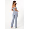 Petal & Pup womens Sharnie Off Shoulder Jumpsuit(Blue)